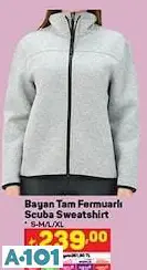 BAYAN TAM FERMUARLI SCUBA SWEATSHİRT